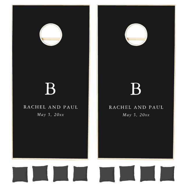 Timeless Classic Formal Monogram Wedding Cornhole Set (Set)