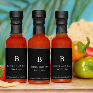 Timeless Classic Formal Monogram Wedding Hot Sauces