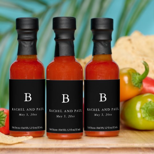 Timeless Classic Formal Monogram Wedding Hot Sauces