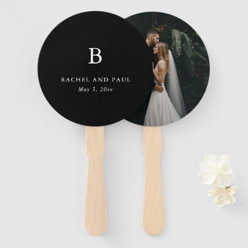 Timeless Classic Formal Photo Monogram Wedding Hand Fan