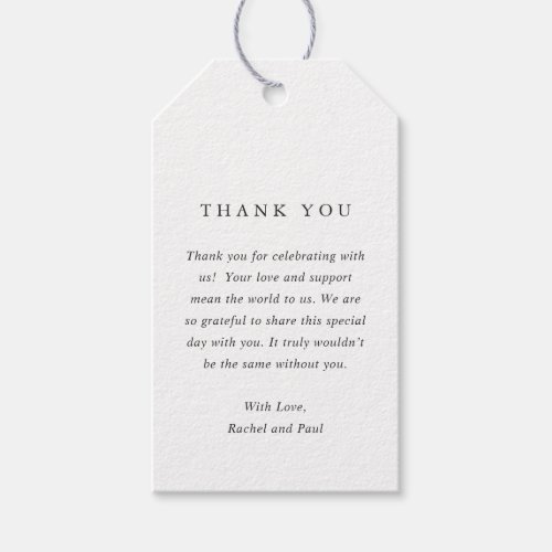 Timeless Classic Formal Wedding Gift Tags