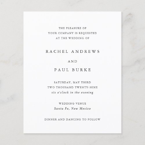 Timeless Classic Formal Wedding Invitation Flyer