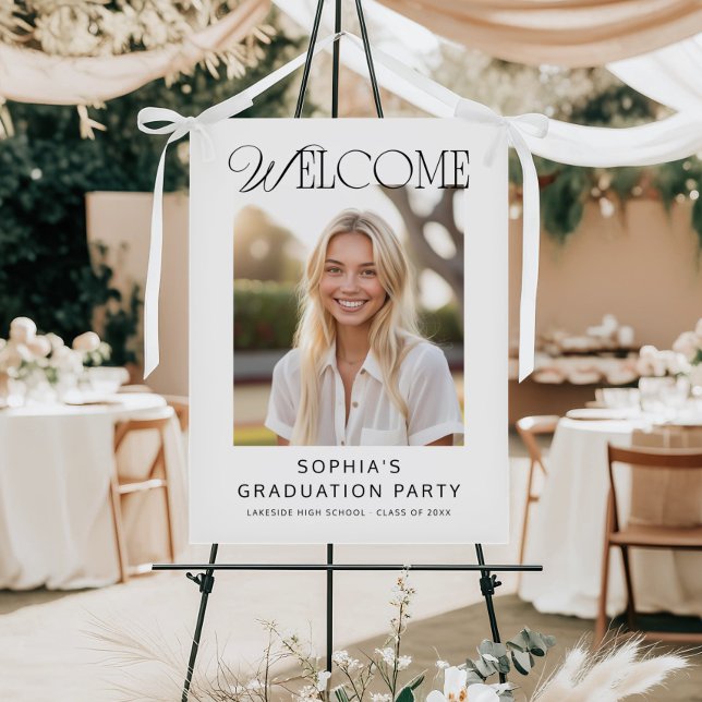Timeless Classic Typography Photo Grad Welcome Foam Board (Creator Uploaded)
