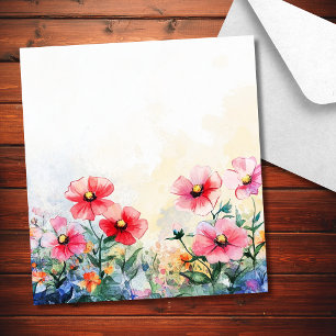 Timeless Colorful Garden Flowers Watercolor Envelope Liner