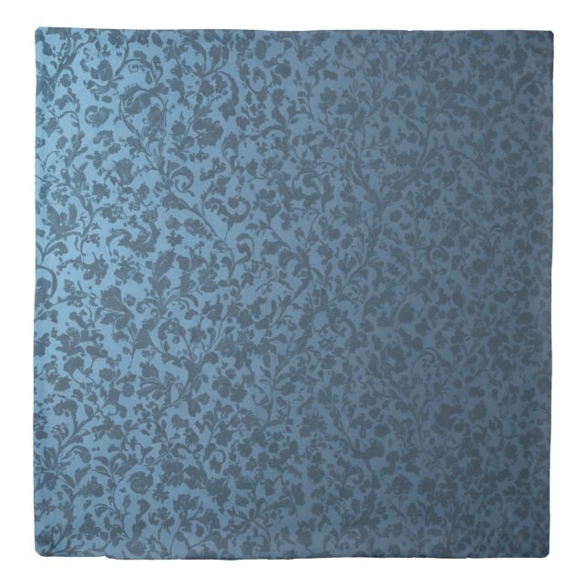 Timeless Cozy Victorian Blue Floral Bedding Duvet Cover (Front)