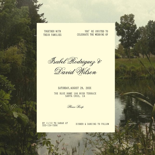 Timeless Cream Script Wedding Invitation (Creator Uploaded)