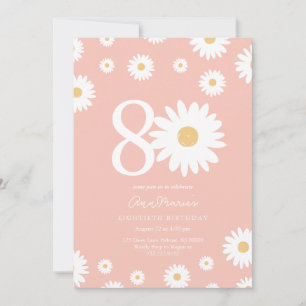 Timeless Daisy Milestone Eighty Birthday Invitation