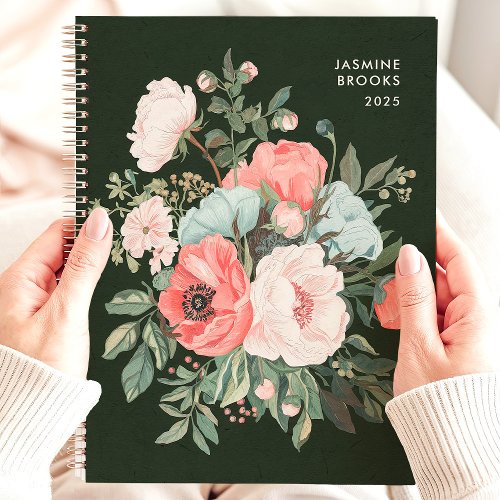 Timeless Dark Floral Custom Name Planner