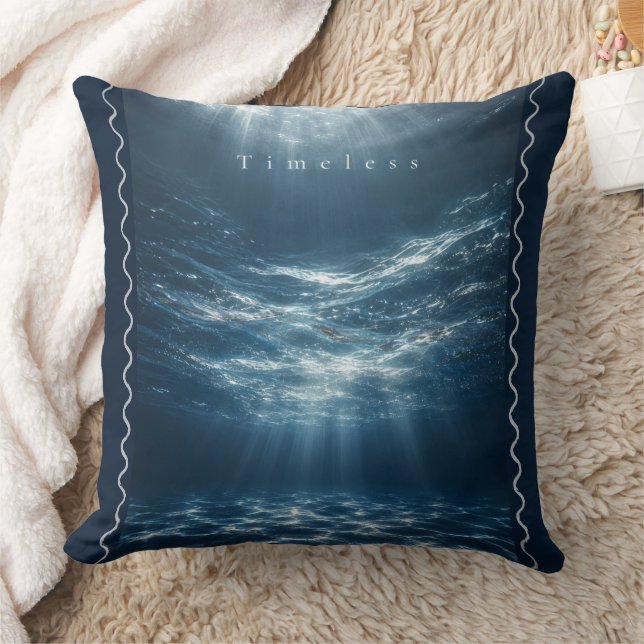 Timeless - Deep Waters Aesthetic Quote Throw Pillow (Blanket)