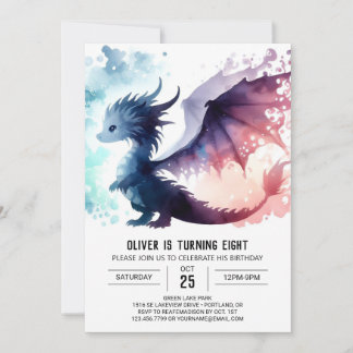 Timeless Dragon Birthday Custom Invitation