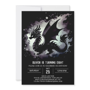Timeless Dragon Birthday Customizable Invitation