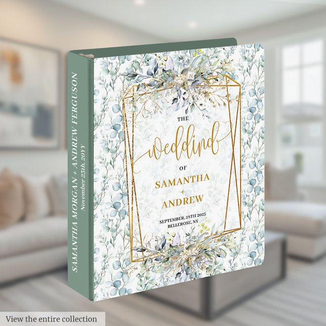 Timeless Dusty Blue Gold Eucalyptus Wedding Album 3 Ring Binder (Timeless Dusty Blue Gold Eucalyptus Wedding Album 3 ring binder)