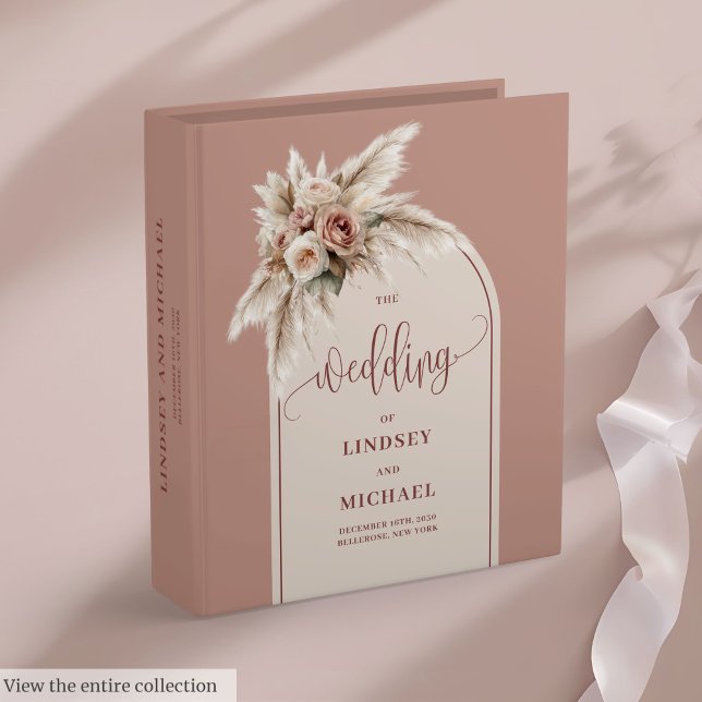 Timeless Dusty Pink Pampas Roses Memory Album 3 Ring Binder (Timeless Dusty Pink Pampas Roses Memory Album)