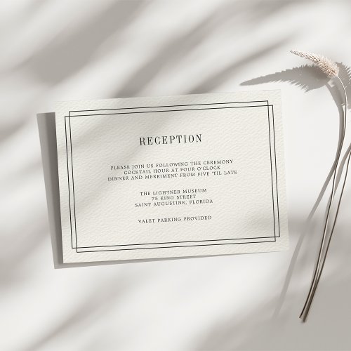 Timeless Ecru Reception Card