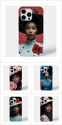 Timeless Elegance Black Woman Phone Cases