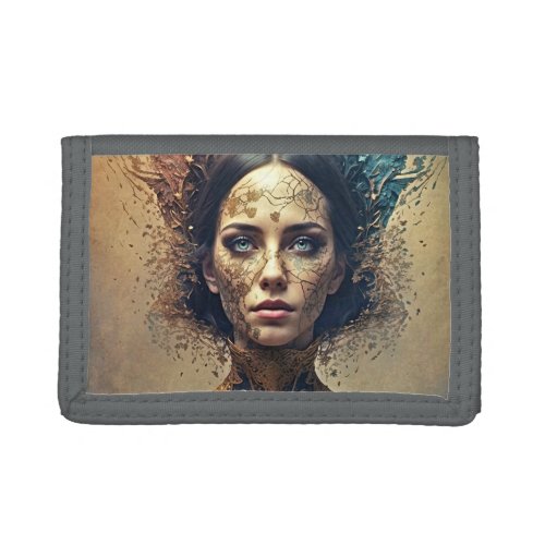 Timeless Elegance Bohemian Beauty Trifold Wallet