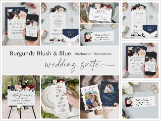 Timeless Elegance: Burgundy Blue Wedding Suite