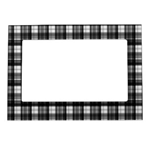 Timeless Elegance: Classic Black And White Tartan, Magnetic Frame