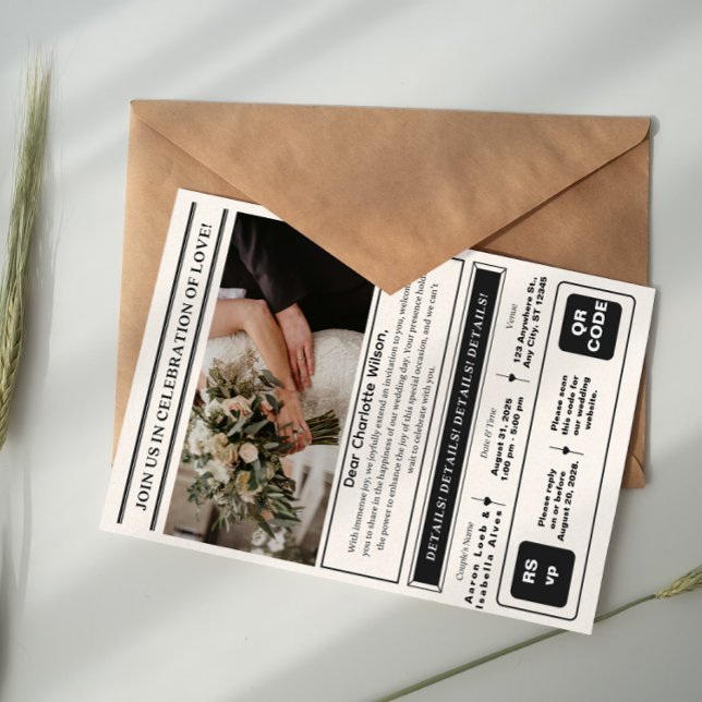 Timeless Elegance: Custom Black & White Photo  Invitation (Creator Uploaded)