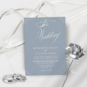 Timeless Elegance Dusty Blue Wedding Invitation