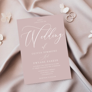 Timeless Elegance: Dusty Pink Blush Modern Wedding Invitation
