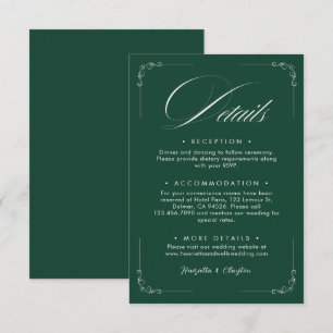 Timeless Elegance Emerald Green Details Card