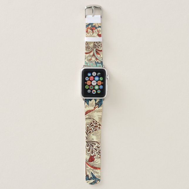 Timeless Elegance: Honeysuckle Floral Apple Watch Band (Front)