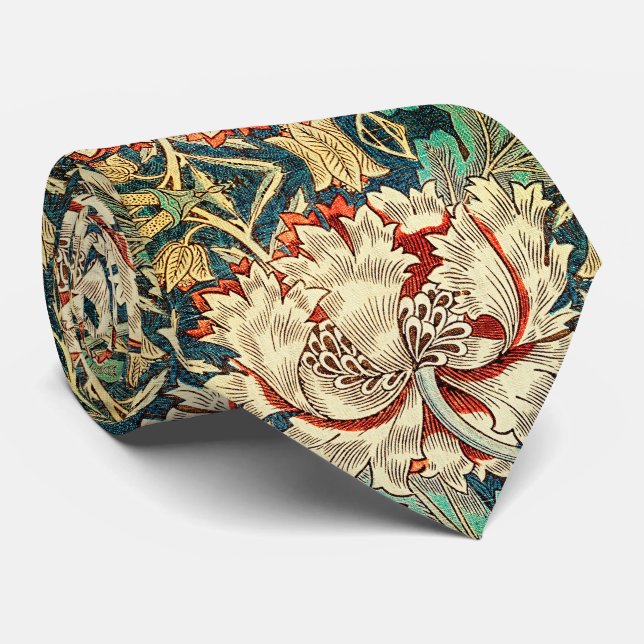 Timeless Elegance: Honeysuckle Pattern Neck Tie (Rolled)