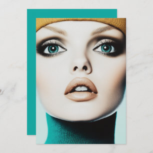 Timeless Elegance: Iconic 1960s Model Portrait Invitation