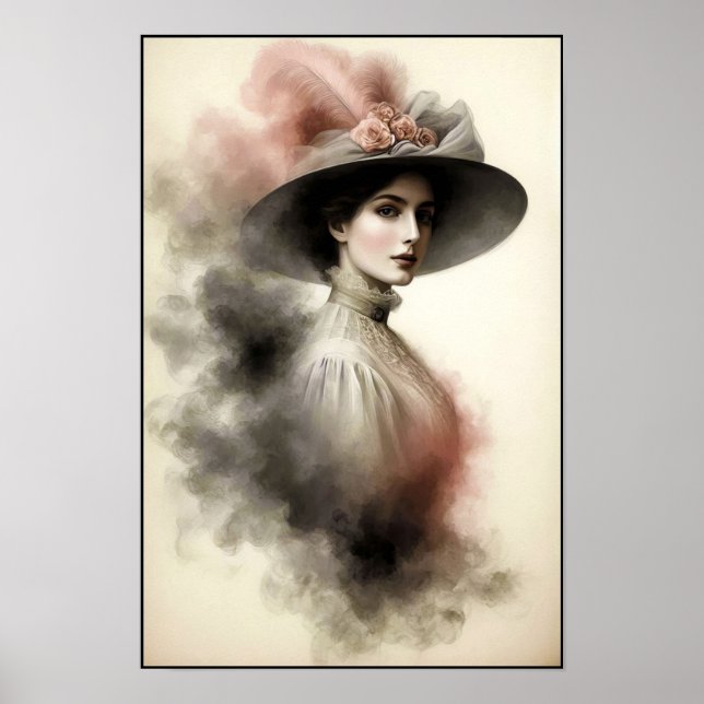 Timeless Elegance In Smoky Portrait Poster (Front)