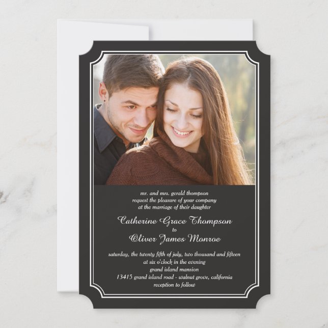 Timeless Elegance Photo Wedding Invitations (Front)