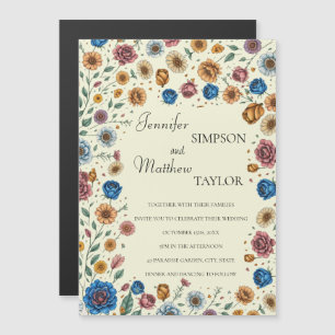 Timeless Elegance: Pressed Flowers for Weddings Magnetic Invitation