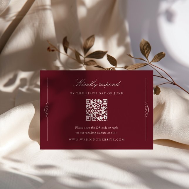 Timeless Elegance Wedding QR Code RSVP Enclosure Card (Creator Uploaded)