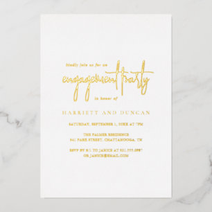Timeless Elegant Engagement Party Foil Invitation