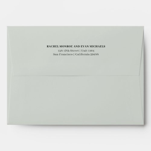 Timeless Elegant Light Gray Return Address Envelope