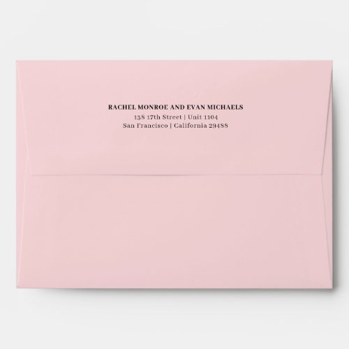Timeless Elegant Light Pink Return Address Envelope