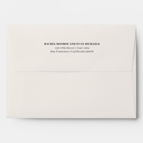 Timeless Elegant Linen White Return Address Envelope