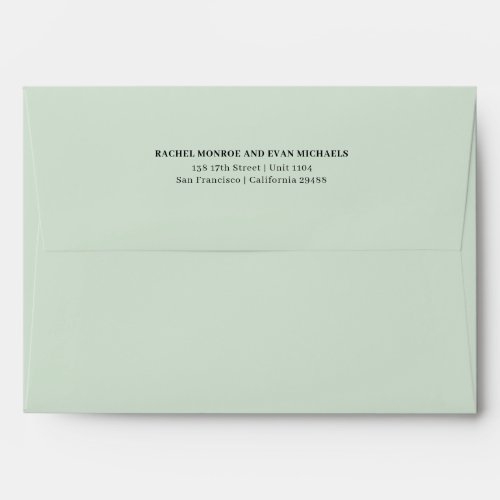 Timeless Elegant Pastel Green Return Address Envelope