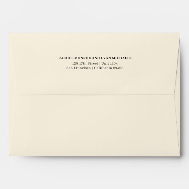 Timeless Elegant Sand Return Address Envelope (Back (Top Flap))