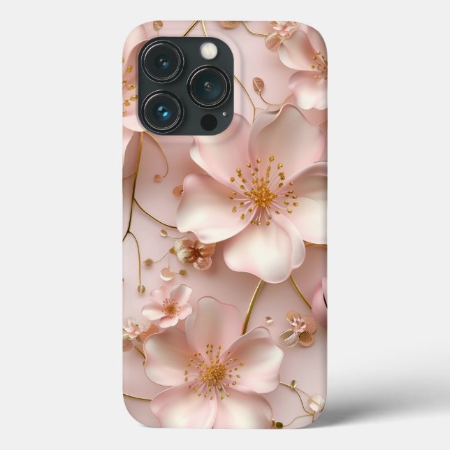 Timeless  Elegant Soft Pink Floral Pattern Case-Mate iPhone Case (Back)