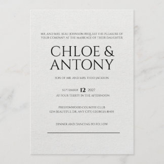 Timeless, Elegant Wedding Invitation