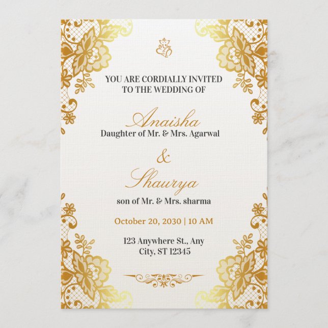 Timeless Elegant Wedding Invitation | Romantic (Front)