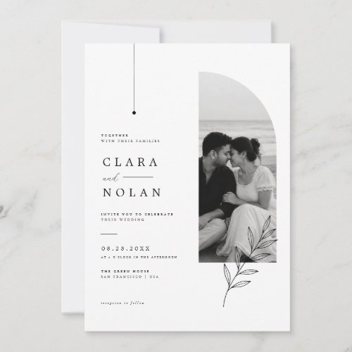 Timeless Elegant Wedding Invite with Photo Layout