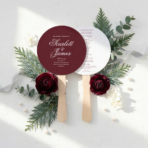 Timeless Elegant Wedding Party Wedding Program Hand Fan
