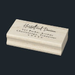 Timeless Elegant Wedding Return Address Rubber Stamp<br><div class="desc">Minimalist style return address rubber stamp with a simple and minimal layout featuring your names in an elegant script typography.  A modern and clean design that goes with any style of wedding invitation suite.</div>