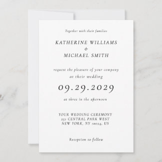 Timeless Elegant White Wedding Invitations