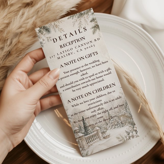 Timeless Elegant Winter Wedding Enclosure Card (Creator Uploaded)