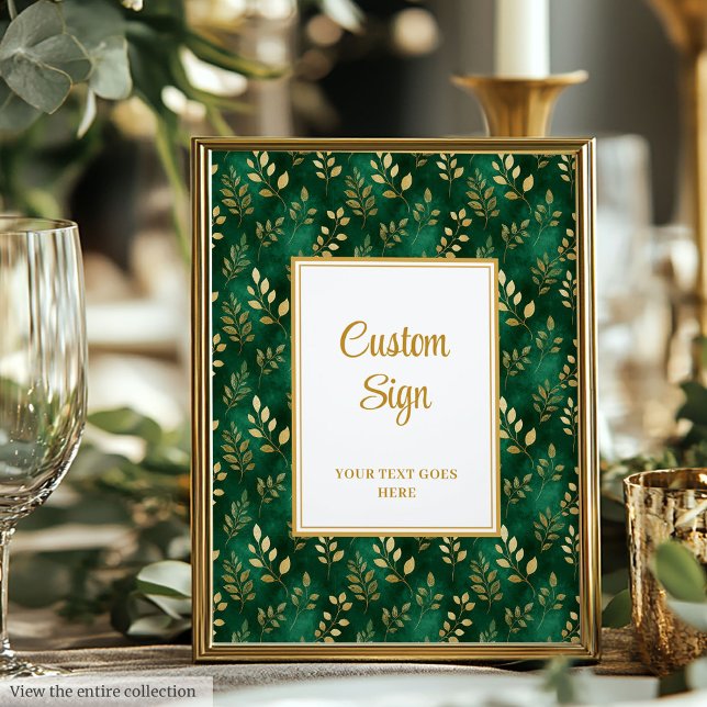 Timeless Emerald Green Gold Eucalyptus Wedding  Poster (Timeless Emerald Green Gold Eucalyptus Wedding Poster )