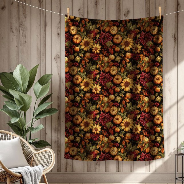 Timeless Fall Floral Blanket Rich Autumnal Tones (Timeless Fall Floral Blanket Rich Autumnal Tones)