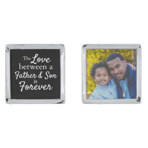 Timeless Father Son Memorial Photo Wedding Black Cufflinks